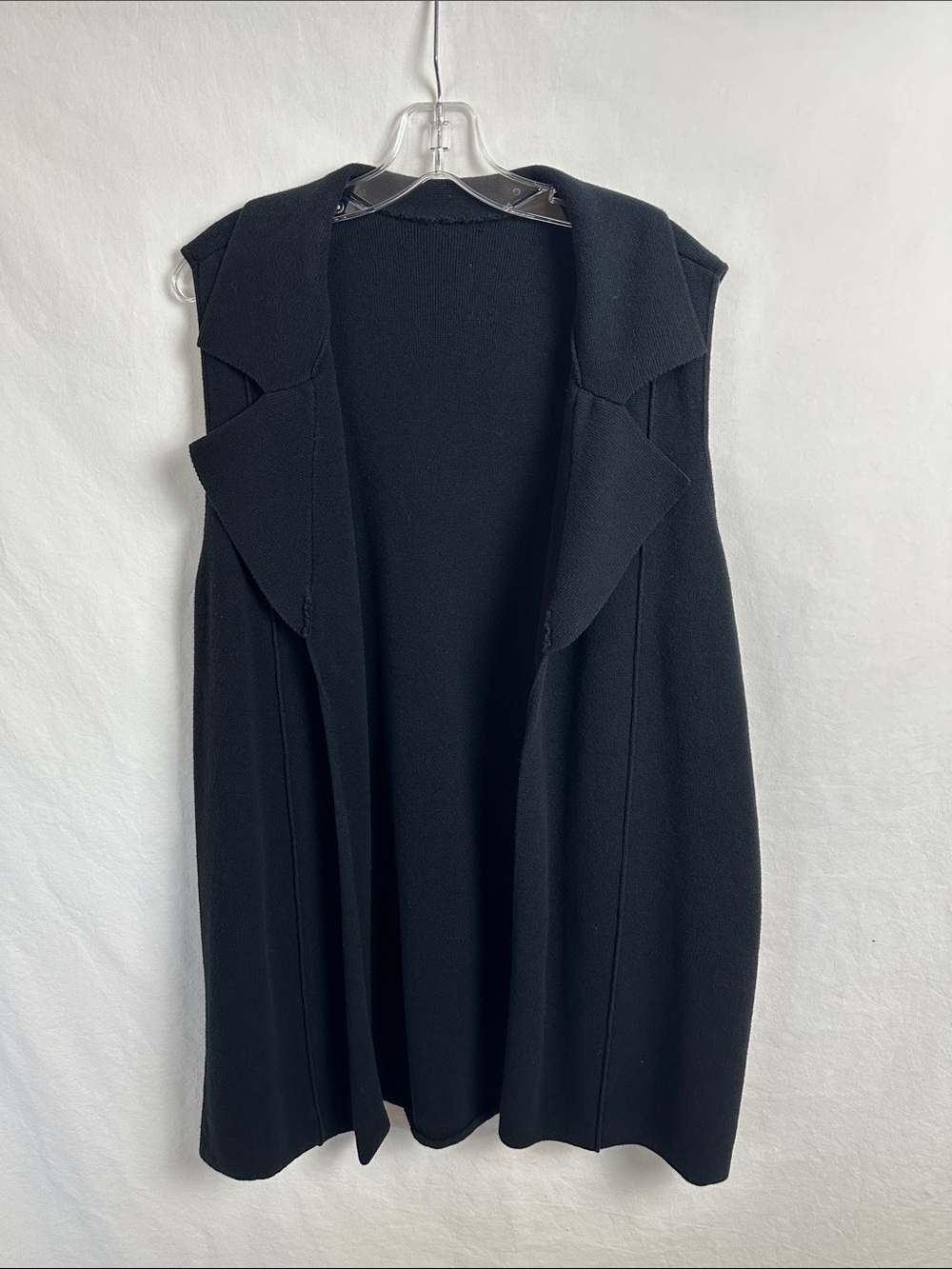 Chico’s black heavyweight long open front vest, size 3 (XL) - Picture 1 of 6